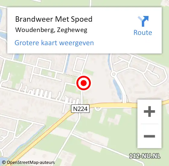 Locatie op kaart van de 112 melding: Brandweer Met Spoed Naar Woudenberg, Zegheweg op 21 december 2023 17:21