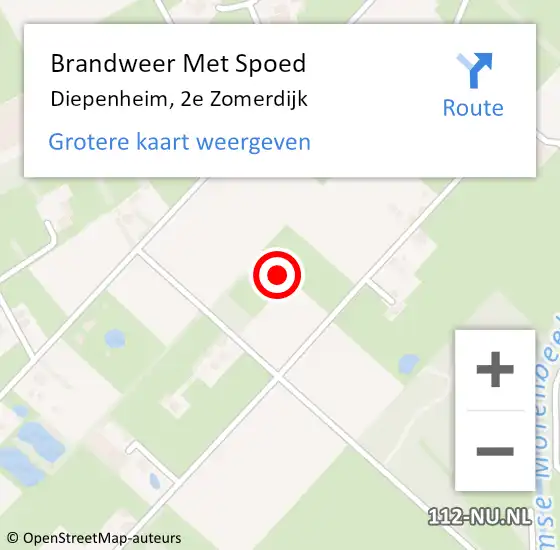 Locatie op kaart van de 112 melding: Brandweer Met Spoed Naar Diepenheim, 2e Zomerdijk op 21 december 2023 17:34