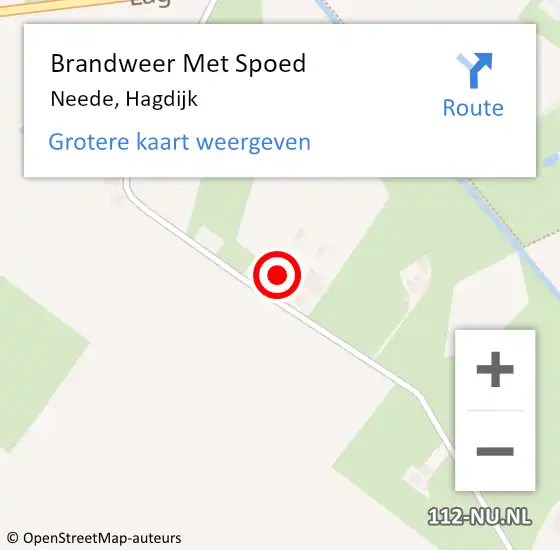 Locatie op kaart van de 112 melding: Brandweer Met Spoed Naar Neede, Hagdijk op 21 december 2023 17:42