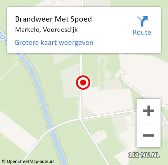 Locatie op kaart van de 112 melding: Brandweer Met Spoed Naar Markelo, Voordesdijk op 21 december 2023 17:50