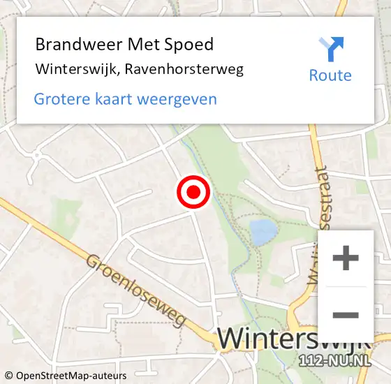 Locatie op kaart van de 112 melding: Brandweer Met Spoed Naar Winterswijk, Ravenhorsterweg op 21 december 2023 17:57