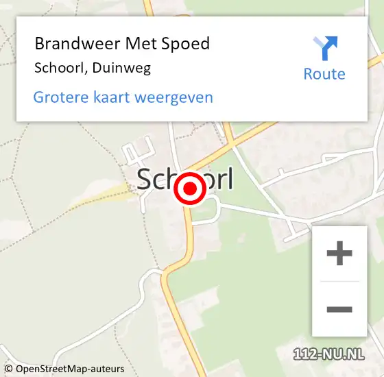 Locatie op kaart van de 112 melding: Brandweer Met Spoed Naar Schoorl, Duinweg op 21 december 2023 17:58