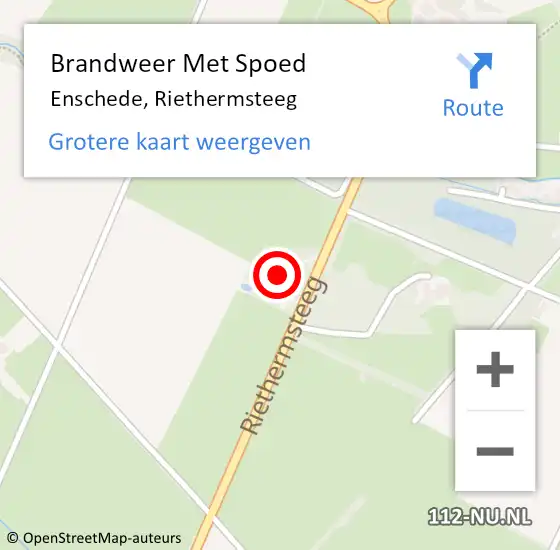 Locatie op kaart van de 112 melding: Brandweer Met Spoed Naar Enschede, Riethermsteeg op 21 december 2023 18:00