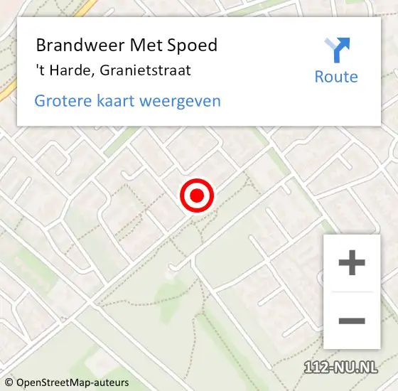 Locatie op kaart van de 112 melding: Brandweer Met Spoed Naar 't Harde, Granietstraat op 21 december 2023 18:06