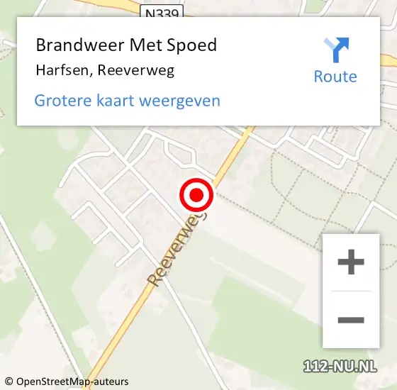 Locatie op kaart van de 112 melding: Brandweer Met Spoed Naar Harfsen, Reeverweg op 21 december 2023 18:09
