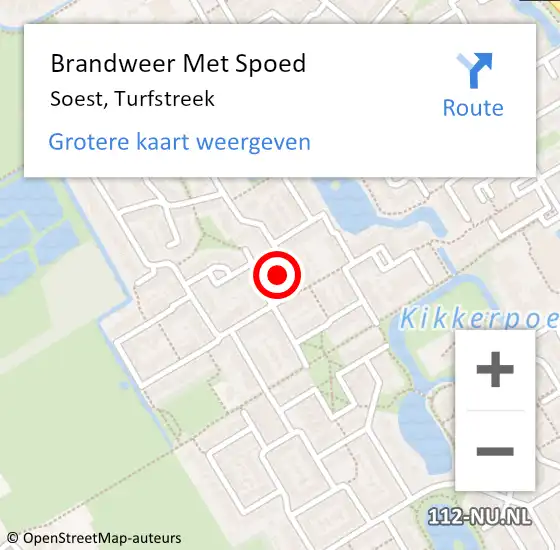 Locatie op kaart van de 112 melding: Brandweer Met Spoed Naar Soest, Turfstreek op 21 december 2023 18:11