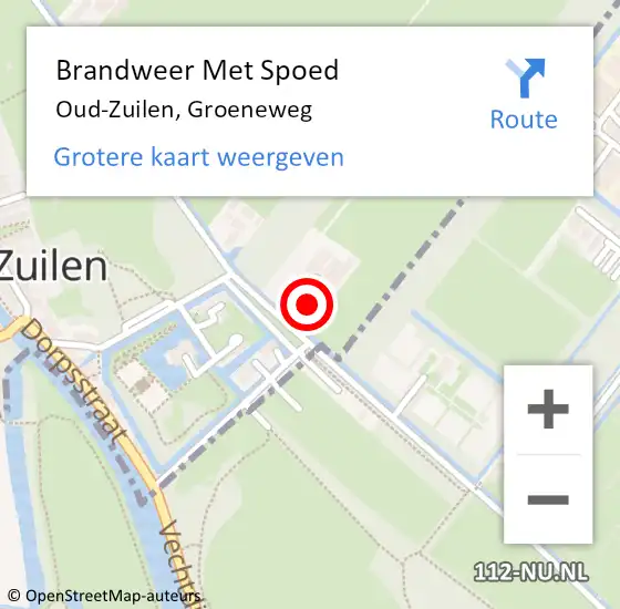 Locatie op kaart van de 112 melding: Brandweer Met Spoed Naar Oud-Zuilen, Groeneweg op 21 december 2023 18:11