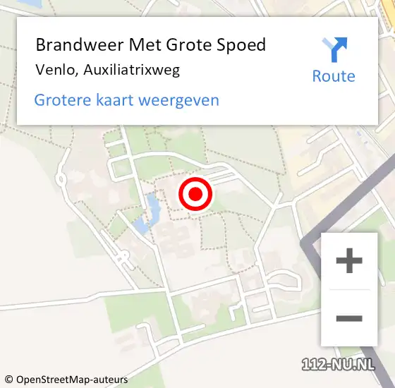 Locatie op kaart van de 112 melding: Brandweer Met Grote Spoed Naar Venlo, Auxiliatrixweg op 21 december 2023 18:11