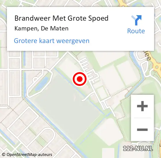 Locatie op kaart van de 112 melding: Brandweer Met Grote Spoed Naar Kampen, De Maten op 21 december 2023 18:15