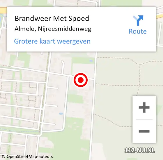 Locatie op kaart van de 112 melding: Brandweer Met Spoed Naar Almelo, Nijreesmiddenweg op 21 december 2023 18:26