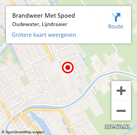 Locatie op kaart van de 112 melding: Brandweer Met Spoed Naar Oudewater, Lijndraaier op 21 december 2023 18:29