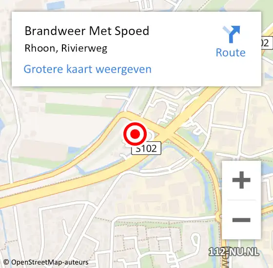 Locatie op kaart van de 112 melding: Brandweer Met Spoed Naar Rhoon, Rivierweg op 21 december 2023 18:34