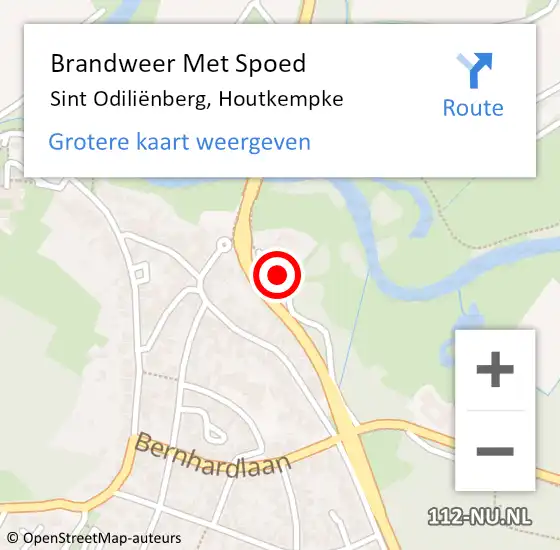 Locatie op kaart van de 112 melding: Brandweer Met Spoed Naar Sint Odiliënberg, Houtkempke op 21 december 2023 18:39