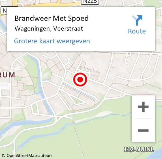 Locatie op kaart van de 112 melding: Brandweer Met Spoed Naar Wageningen, Veerstraat op 21 december 2023 18:51
