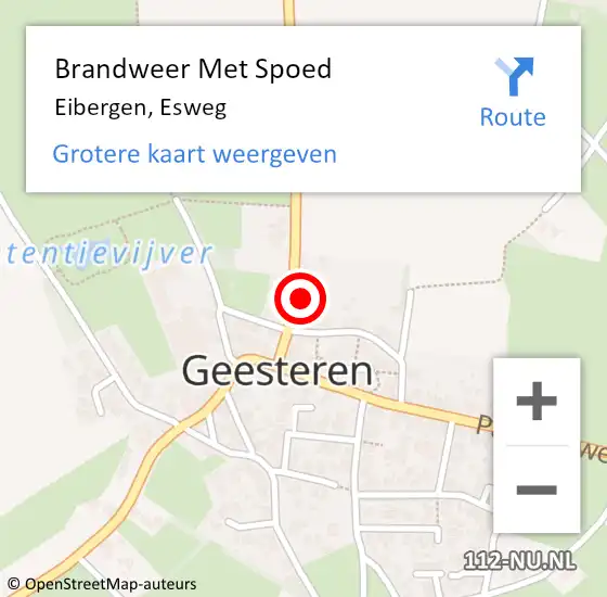 Locatie op kaart van de 112 melding: Brandweer Met Spoed Naar Eibergen, Esweg op 21 december 2023 18:51