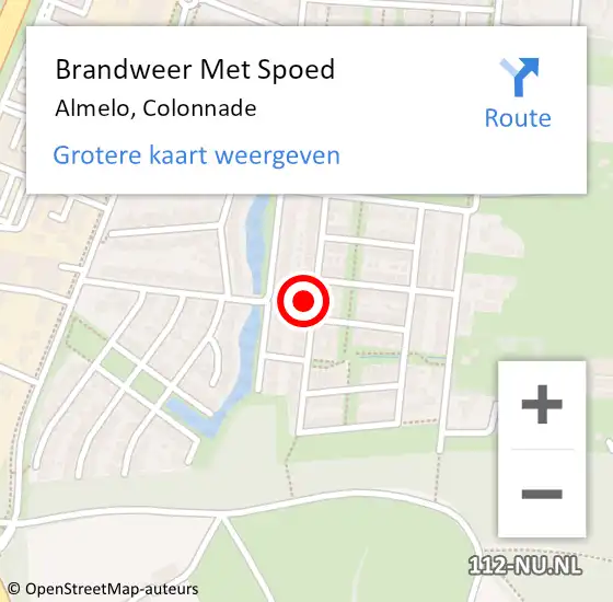 Locatie op kaart van de 112 melding: Brandweer Met Spoed Naar Almelo, Colonnade op 21 december 2023 18:51