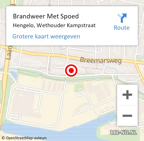 Locatie op kaart van de 112 melding: Brandweer Met Spoed Naar Hengelo, Wethouder Kampstraat op 21 december 2023 19:00