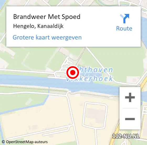 Locatie op kaart van de 112 melding: Brandweer Met Spoed Naar Hengelo, Kanaaldijk op 21 december 2023 19:00