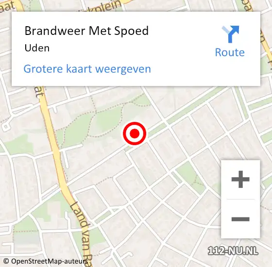 Locatie op kaart van de 112 melding: Brandweer Met Spoed Naar Uden op 21 december 2023 19:01