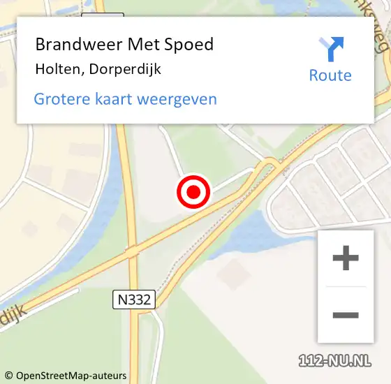 Locatie op kaart van de 112 melding: Brandweer Met Spoed Naar Holten, Dorperdijk op 21 december 2023 19:01