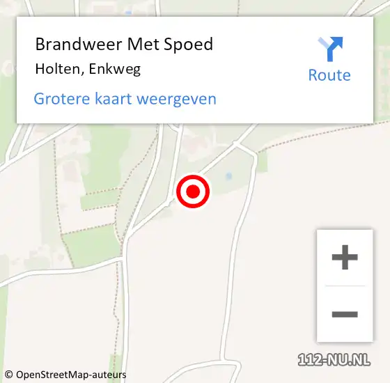 Locatie op kaart van de 112 melding: Brandweer Met Spoed Naar Holten, Enkweg op 21 december 2023 19:04