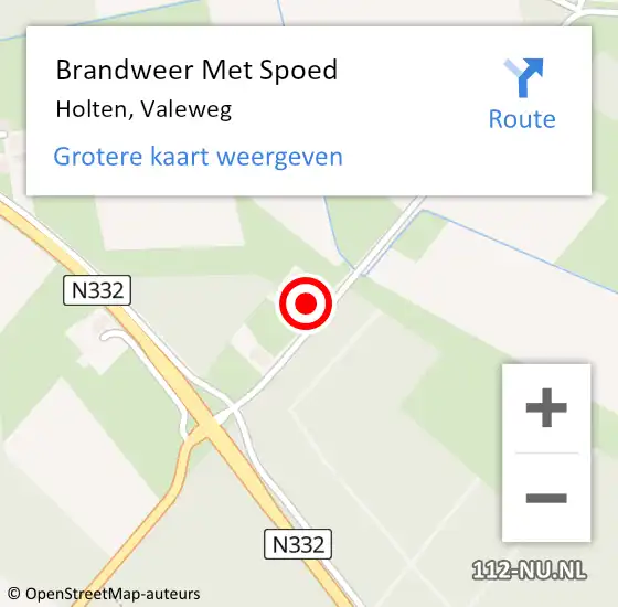 Locatie op kaart van de 112 melding: Brandweer Met Spoed Naar Holten, Valeweg op 21 december 2023 19:04