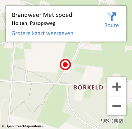 Locatie op kaart van de 112 melding: Brandweer Met Spoed Naar Holten, Pasopsweg op 21 december 2023 19:04