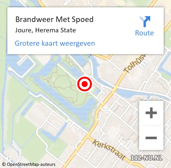 Locatie op kaart van de 112 melding: Brandweer Met Spoed Naar Joure, Herema State op 21 december 2023 19:06