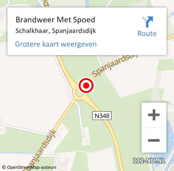 Locatie op kaart van de 112 melding: Brandweer Met Spoed Naar Schalkhaar, Spanjaardsdijk op 21 december 2023 19:09