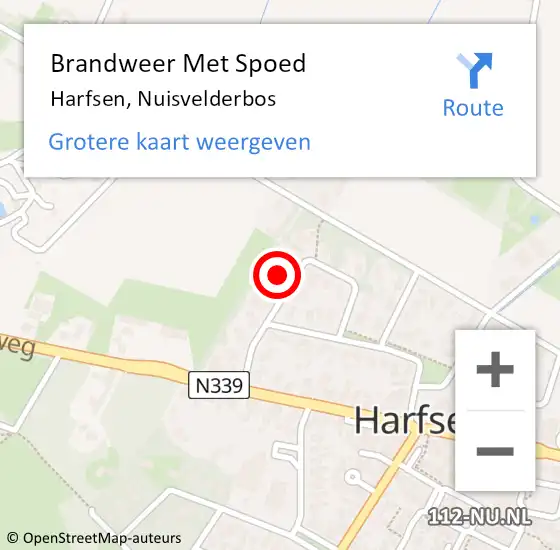 Locatie op kaart van de 112 melding: Brandweer Met Spoed Naar Harfsen, Nuisvelderbos op 21 december 2023 19:23