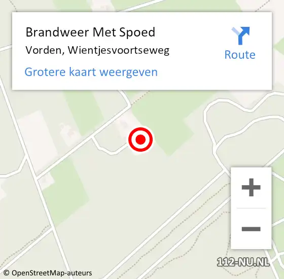 Locatie op kaart van de 112 melding: Brandweer Met Spoed Naar Vorden, Wientjesvoortseweg op 21 december 2023 19:26