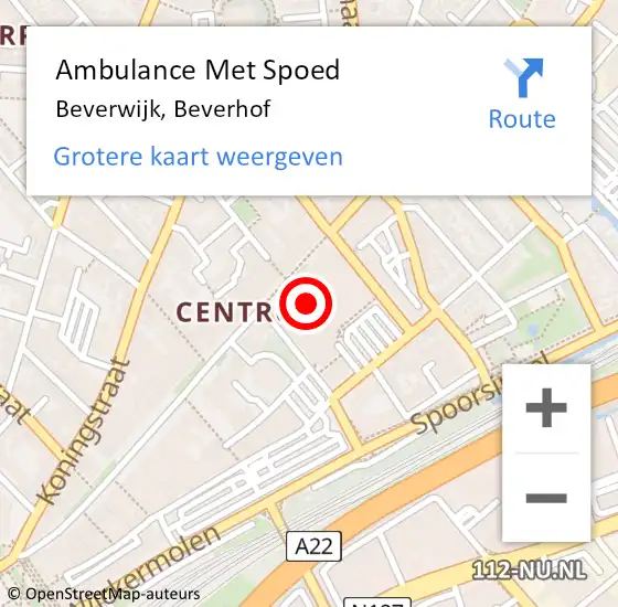 Locatie op kaart van de 112 melding: Ambulance Met Spoed Naar Beverwijk, Beverhof op 21 december 2023 19:31