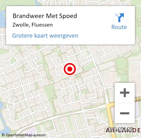 Locatie op kaart van de 112 melding: Brandweer Met Spoed Naar Zwolle, Fluessen op 21 december 2023 19:35