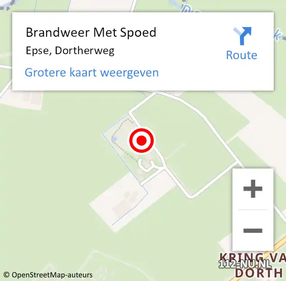 Locatie op kaart van de 112 melding: Brandweer Met Spoed Naar Epse, Dortherweg op 21 december 2023 19:36