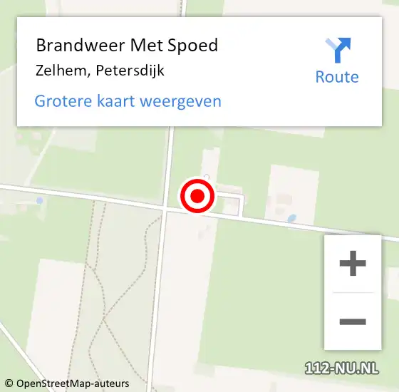 Locatie op kaart van de 112 melding: Brandweer Met Spoed Naar Zelhem, Petersdijk op 21 december 2023 19:38