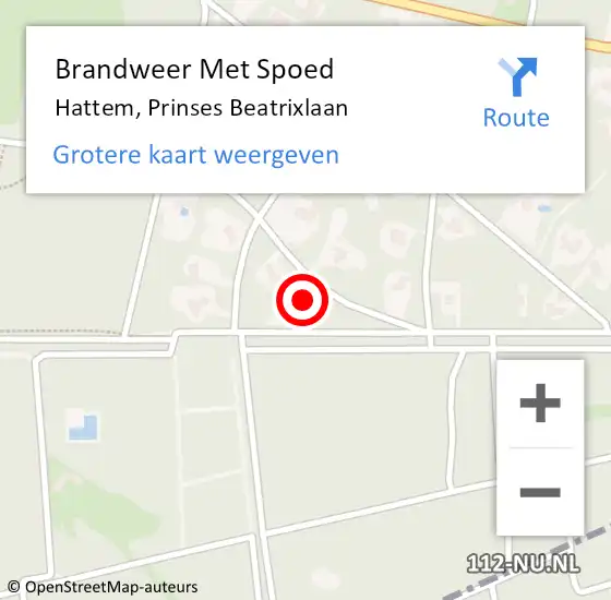 Locatie op kaart van de 112 melding: Brandweer Met Spoed Naar Hattem, Prinses Beatrixlaan op 21 december 2023 19:38