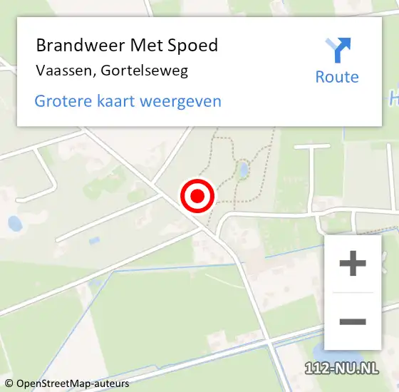 Locatie op kaart van de 112 melding: Brandweer Met Spoed Naar Vaassen, Gortelseweg op 21 december 2023 19:50