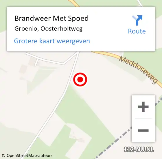 Locatie op kaart van de 112 melding: Brandweer Met Spoed Naar Groenlo, Oosterholtweg op 21 december 2023 19:51