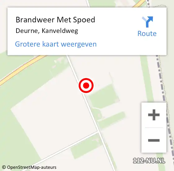 Locatie op kaart van de 112 melding: Brandweer Met Spoed Naar Deurne, Kanveldweg op 21 december 2023 19:51