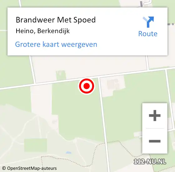 Locatie op kaart van de 112 melding: Brandweer Met Spoed Naar Heino, Berkendijk op 21 december 2023 19:55