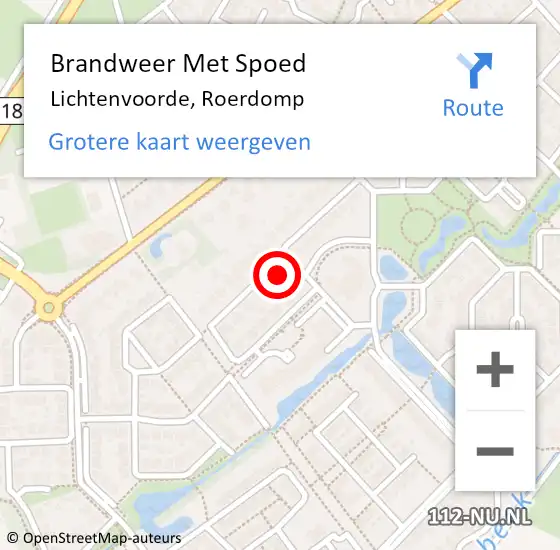 Locatie op kaart van de 112 melding: Brandweer Met Spoed Naar Lichtenvoorde, Roerdomp op 21 december 2023 20:26