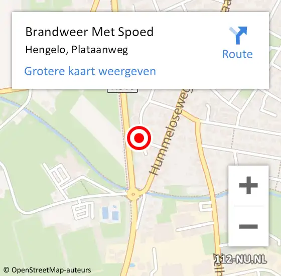 Locatie op kaart van de 112 melding: Brandweer Met Spoed Naar Hengelo, Plataanweg op 21 december 2023 20:28