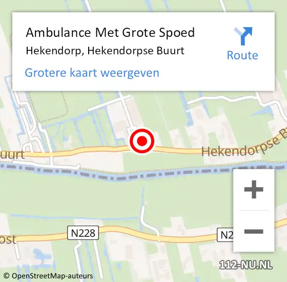 Locatie op kaart van de 112 melding: Ambulance Met Grote Spoed Naar Hekendorp, Hekendorpse Buurt op 21 december 2023 20:31