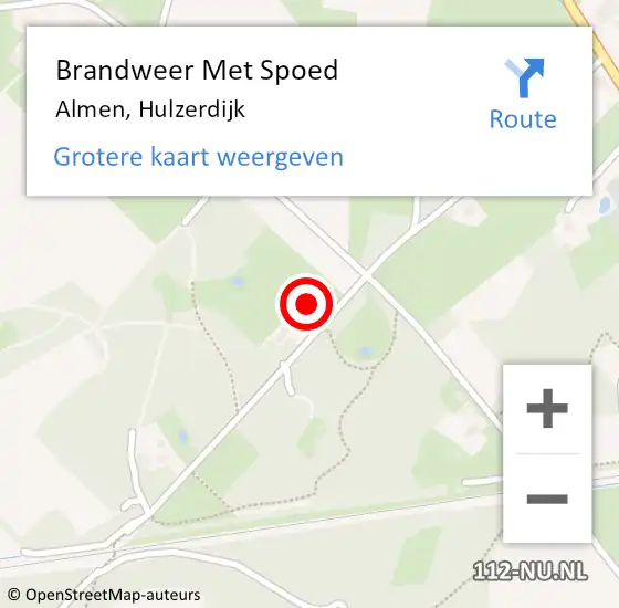 Locatie op kaart van de 112 melding: Brandweer Met Spoed Naar Almen, Hulzerdijk op 21 december 2023 20:43