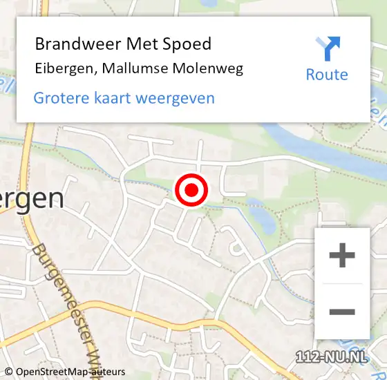 Locatie op kaart van de 112 melding: Brandweer Met Spoed Naar Eibergen, Mallumse Molenweg op 21 december 2023 20:44