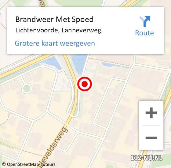 Locatie op kaart van de 112 melding: Brandweer Met Spoed Naar Lichtenvoorde, Lanneverweg op 21 december 2023 20:46