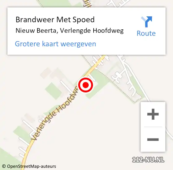 Locatie op kaart van de 112 melding: Brandweer Met Spoed Naar Nieuw Beerta, Verlengde Hoofdweg op 21 december 2023 20:49