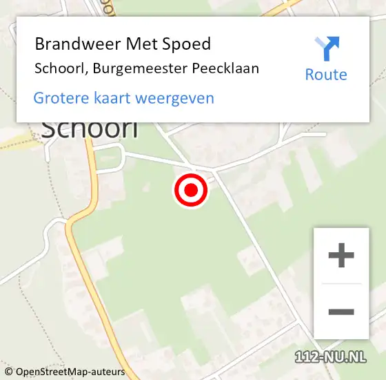 Locatie op kaart van de 112 melding: Brandweer Met Spoed Naar Schoorl, Burgemeester Peecklaan op 21 december 2023 20:57