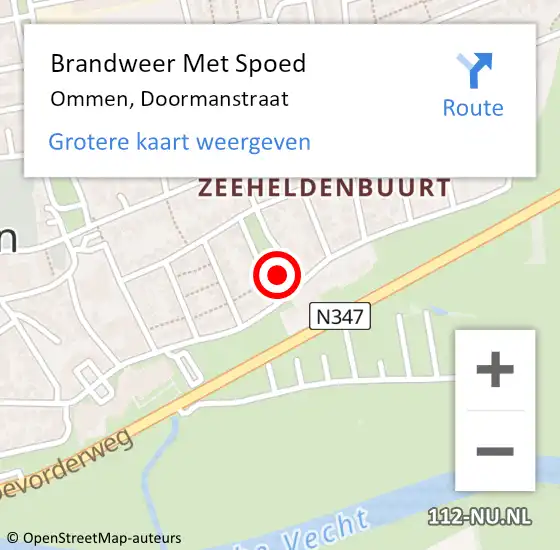 Locatie op kaart van de 112 melding: Brandweer Met Spoed Naar Ommen, Doormanstraat op 21 december 2023 21:37