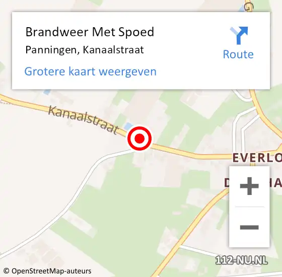 Locatie op kaart van de 112 melding: Brandweer Met Spoed Naar Panningen, Kanaalstraat op 21 december 2023 21:46